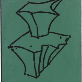 Eugene Brodsky, "2 Shapes Flying," oil on canvas, silkscreen ink on plastic