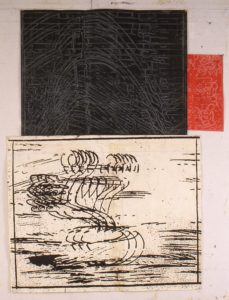 Eugene Brodsky, "Cable Flower Mickey," ink on silk