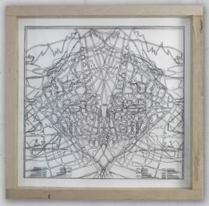 Eugene Brodsky, "Complete Plan," ink on plastic; framed