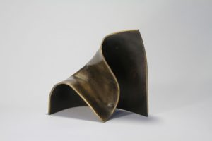 Joe Gitterman, "Dance 02," Bronze cast from sheet wax, shadow areas paint, machine polished and polyurethane coated