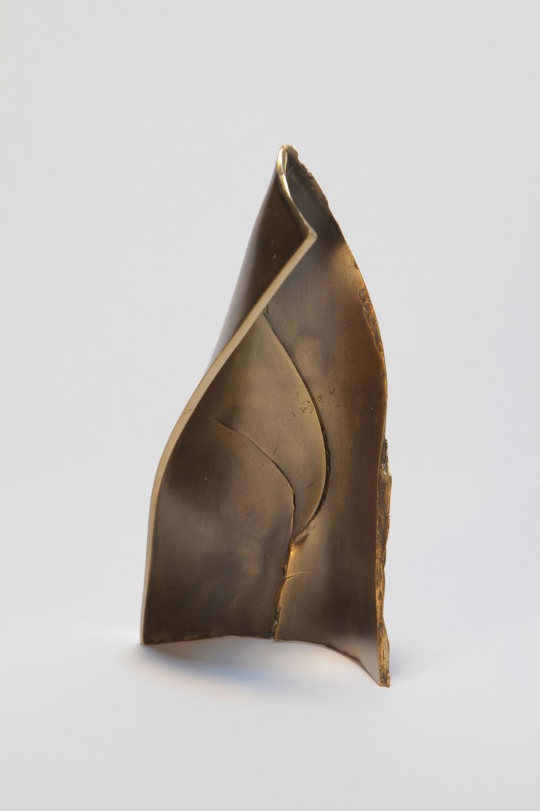 Joe Gitterman, "Dance 04," bronze cast from sheet wax, shadow areas paint, machine polished and polyurethane coated