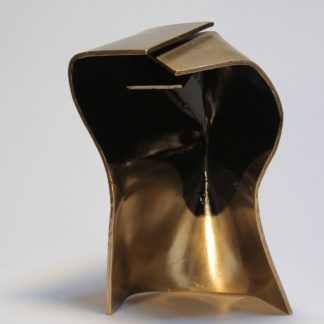 Joe Gitterman, "Dance 12," bronze cast from sheet wax, shadow areas paint, machine polished and polyurethane coated