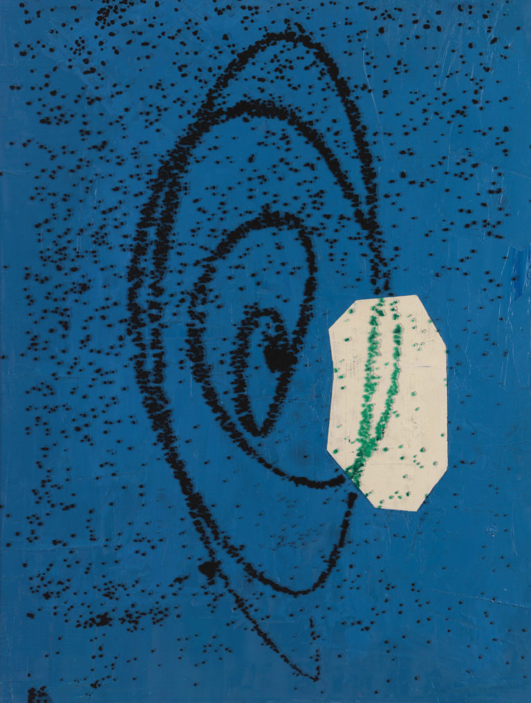 Eugene Brodsky, "Donald Vortex," oil, plastic, silkscreen ink on canvas
