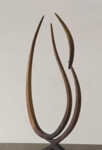 Will Clift, "Enclosing Form, Three Verticals," black walnut wood