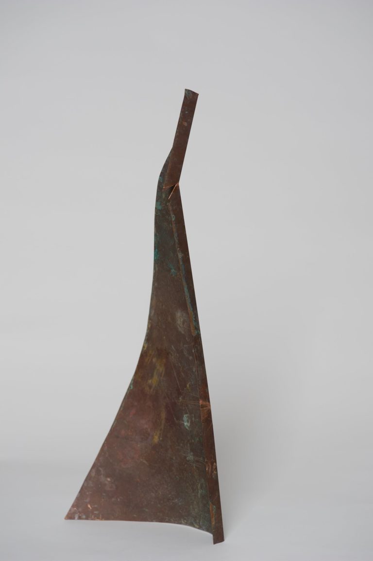 Joe Gitterman, "Flight 5," hand sculpted from antique copper sheets