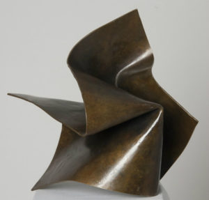 Joe Gitterman, "Folded Form 4," patinated bronze