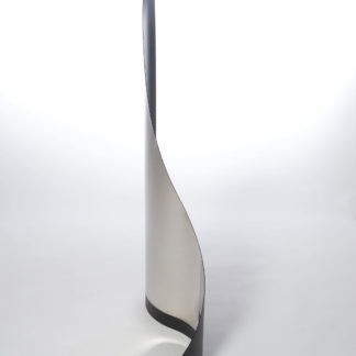 Joe Gitterman, "Gesture 21," mirrored stainless steel, powder coating on non-mirrored side