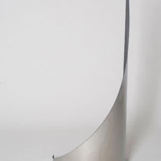 Joe Gitterman, "Gesture 6," mirrored stainless steel, powder coating on non-mirrored side