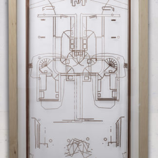 Eugene Brodsky, "JJP5 DP," ink on plastic; framed