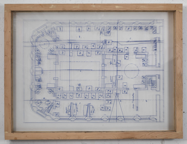Eugene Brodsky, "LCX DP," ink on silk; framed