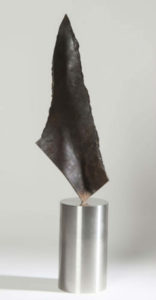 Joe Gitterman, "Leap 7," patinated bronze, polished stainless steel base