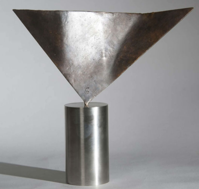 Joe Gitterman, "Leap 8," Patinated bronze, polished stainless steel base
