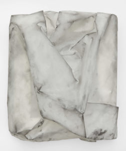 Lauren Seiden, "Mylar Wrap 13," graphite on mylar, wrapped on stretcher bars