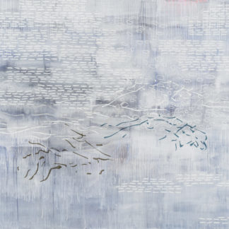 Laura Fayer, "Peak," acrylic, rice paper on canvas