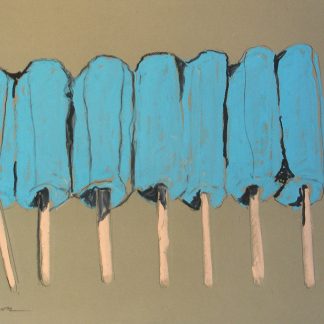 Geoffrey Moss, "Popsicle Series: Chorus Line," oil stick, graphite on toned Canson paper