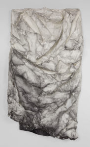 Lauren Seiden, "Raw Wrap 21," graphite on paper, wrapped on stretcher bars