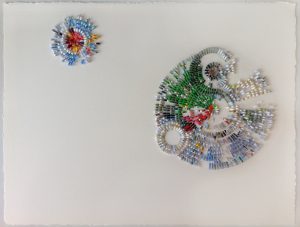 Pauline Galiana, "Shredded 3," paper collage on paper