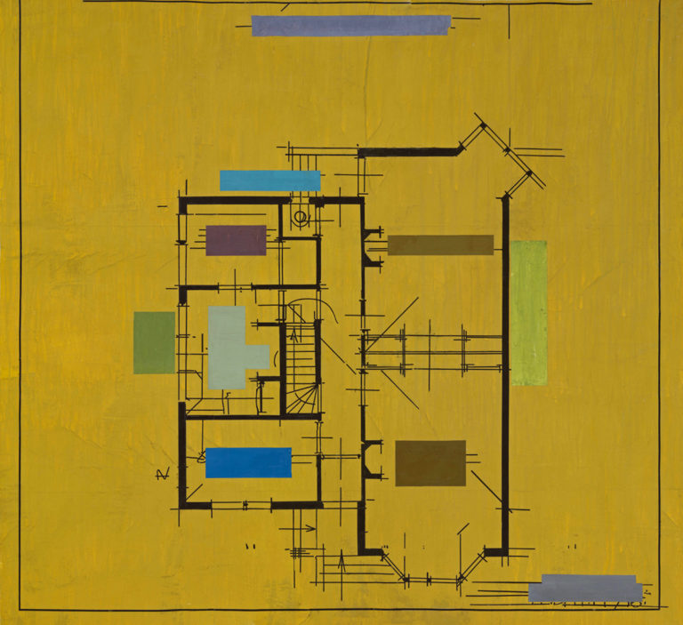 Eugene Brodsky, "Side by Side," ink on silk, mounted on paper