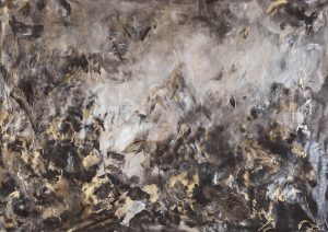 Teresa Waterman, "Silver Lining," mixed media on canvas