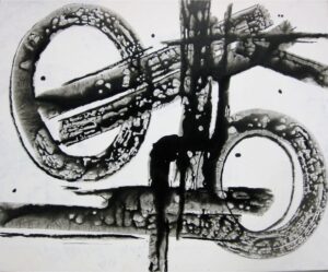 Kiyoshi Otsuka, "Talking to My Mother," acrylic on canvas