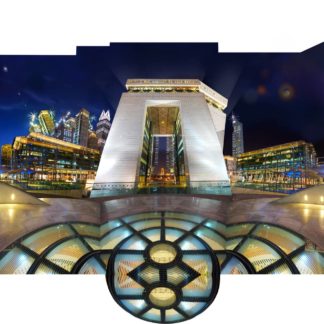 Jeremy Kidd, "The Gate DIFC Dubai 1," hand-cut archival print on plexi, aluminum