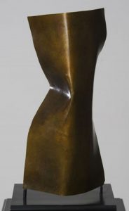 Joe Gitterman, "Torso 10," patinated bronze, black oak base