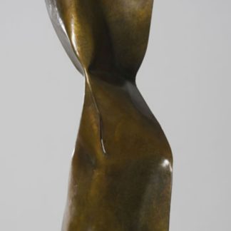 Joe Gitterman, "Torso 11," patinated bronze, black oak base