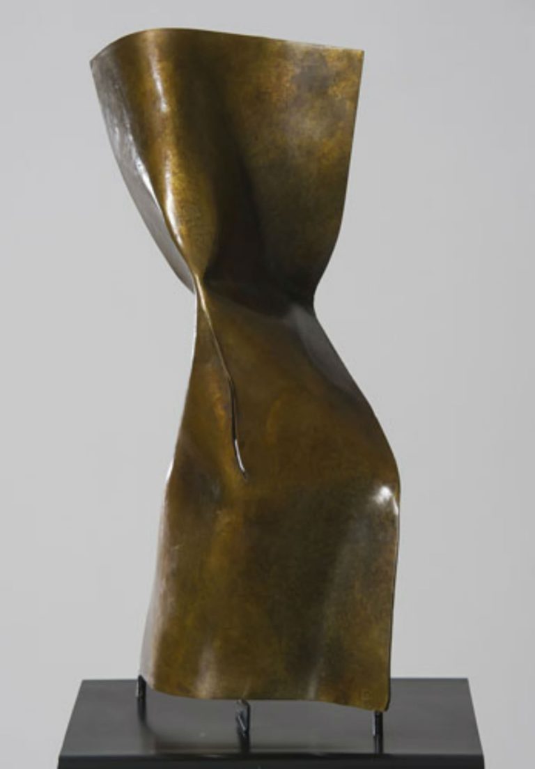 Joe Gitterman, "Torso 11," patinated bronze, black oak base