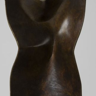 Joe Gitterman, "Torso 7," patinated bronze, black oak base