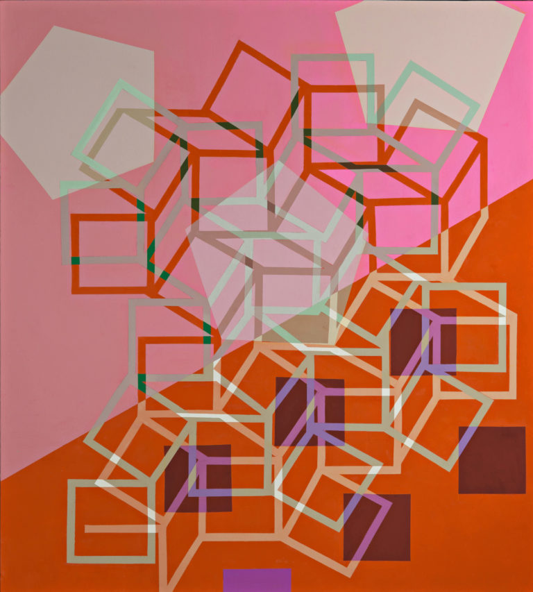 Jeanette Fintz, "Matrix the Cold Pink," acrylic on canvas