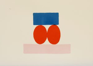 Cynthia Kirkwood, "Two, Red, Pink, and Blue," ink on Fabriano paper