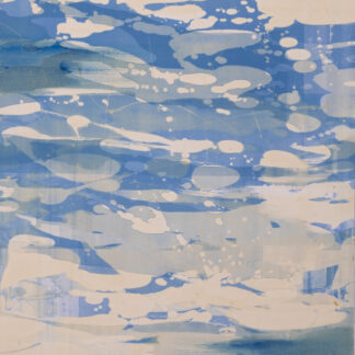 Liz Dexheimer, "New Blue IV," monotype on Rives de Lin