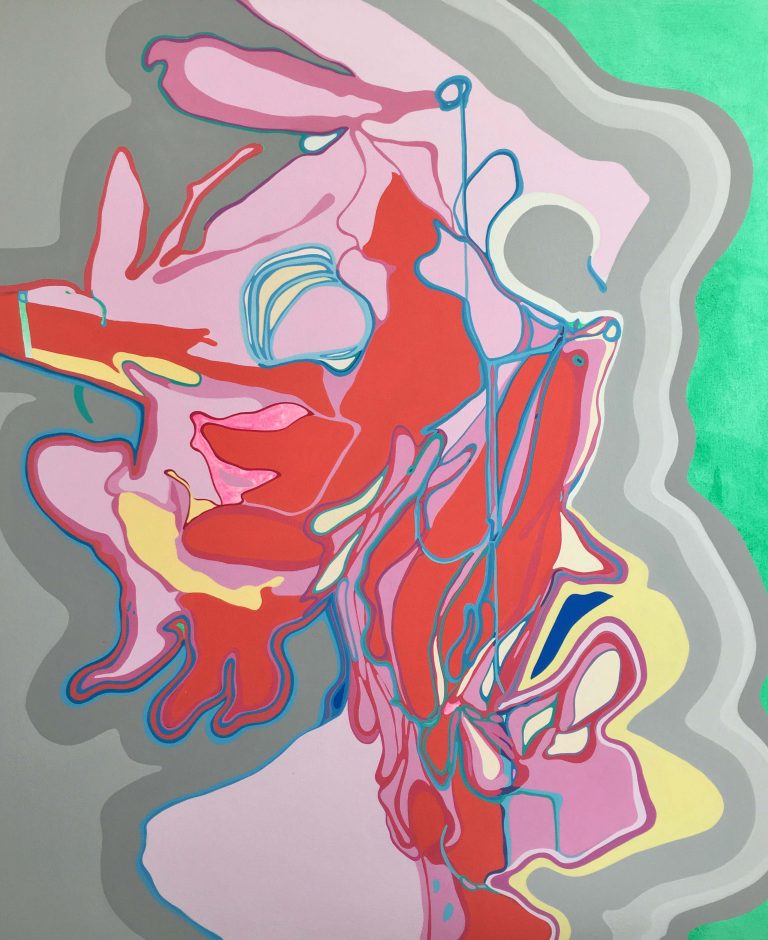 Oona Ratcliffe, "Wanton," acrylic on canvas