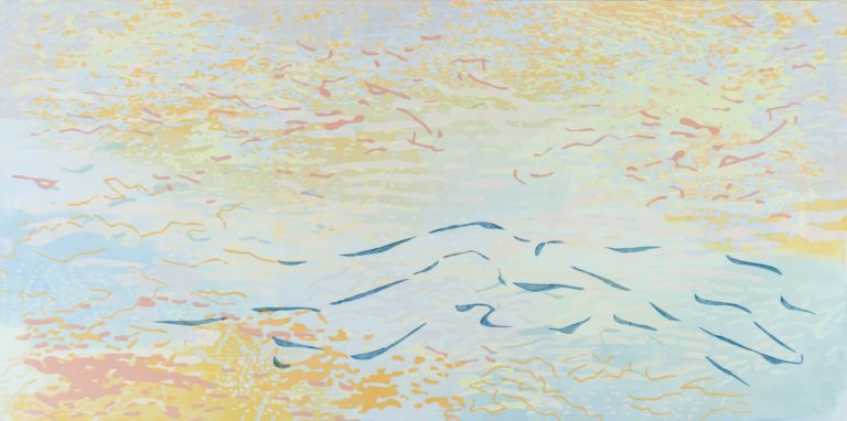 Laura Fayer, "A Clear Radiance," acrylic, Japanese paper on canvas