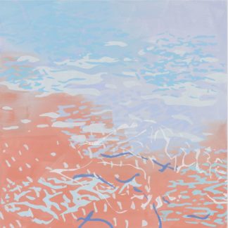 Laura Fayer, "Coral Sea," acrylic and Japanese paper on canvas; triptych