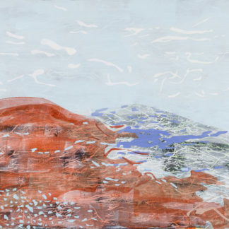 Laura Fayer, "Palace Rock," acrylic and Japanese paper on paper