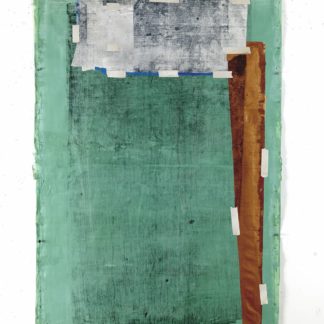 Eugene Brodsky, "Green and Copper Outtake 2," ink on silk