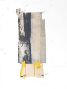 Eugene Brodsky, "Shard 3," ink on silk; framed