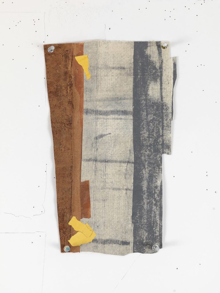 Eugene Brodsky, "Shard 4," ink on silk; framed