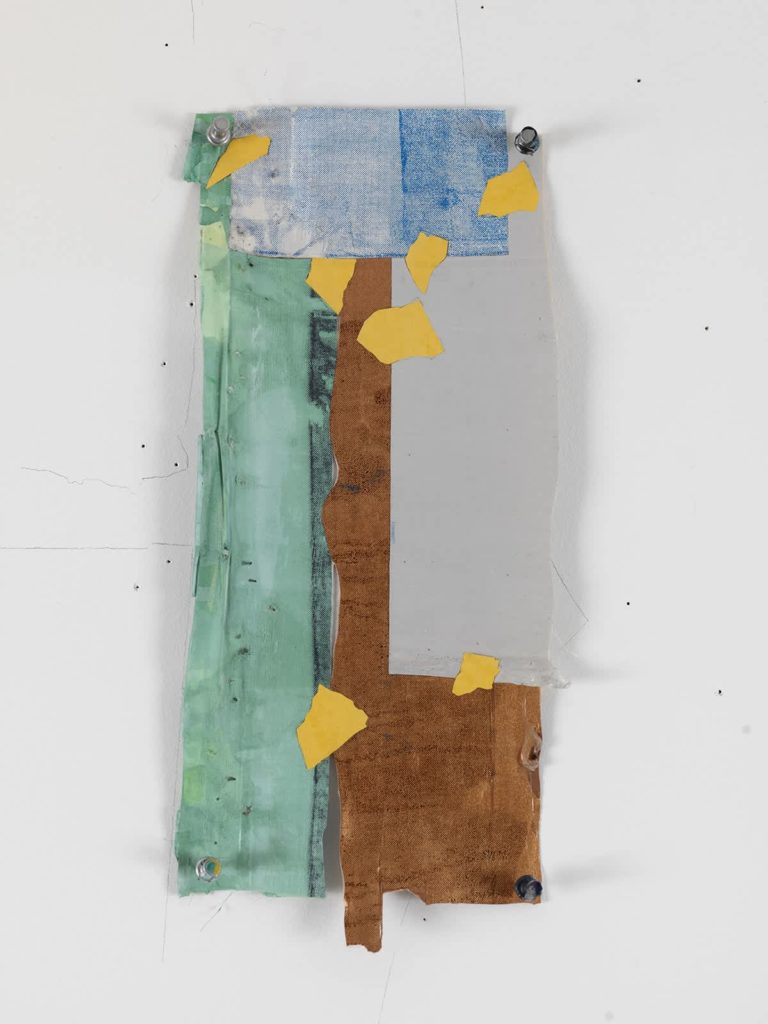 Eugene Brodsky, "Shard 5," ink on silk; framed