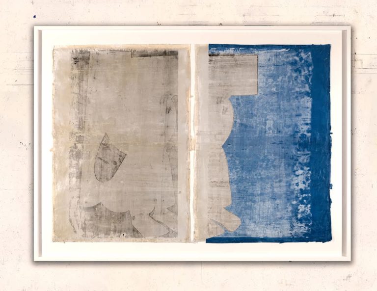 Eugene Brodsky, "W1 F2," ink on silk; framed