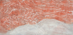 Laura Fayer, "Wind Spirit," acrylic and rice paper on paper