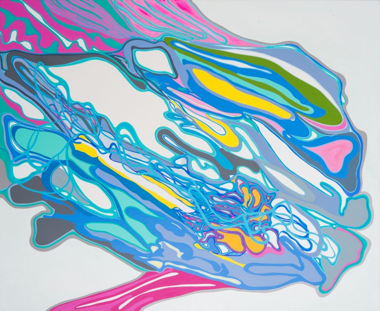 Oona Ratcliffe, "Apres Flash," acrylic on canvas