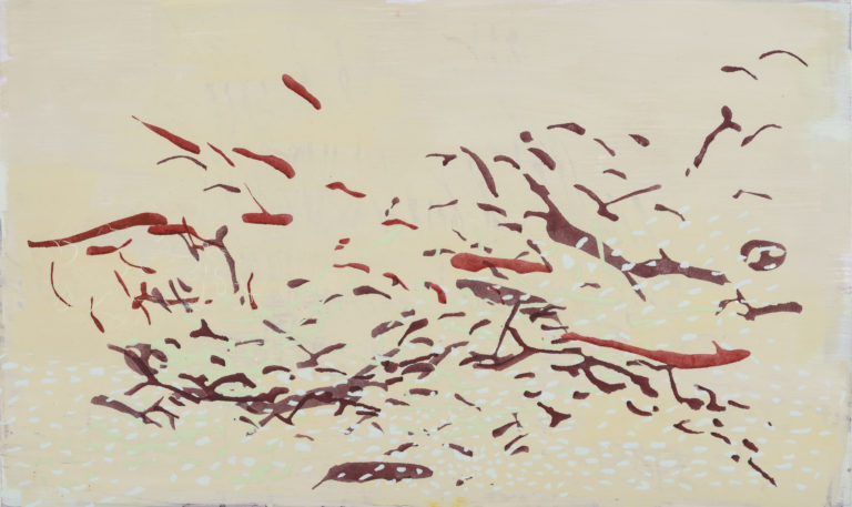 Laura Fayer, "Natural Selection 211," acrylic, rice paper on paper