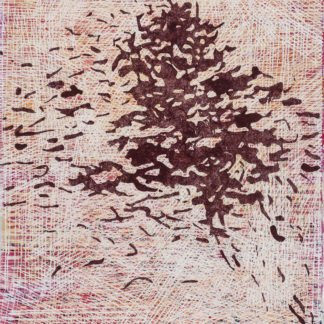 Laura Fayer, "Thereafter," acrylic and Japanese paper on paper