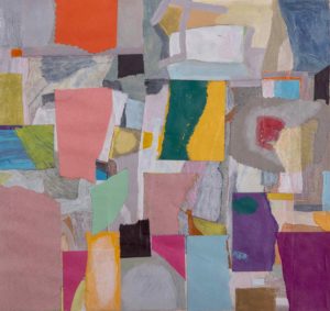 Betsy Davidson, "Geometric Landscape," mixed media on board