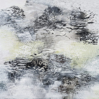 Laura Fayer, "North of Ordinary," acrylic and Japanese paper on canvas