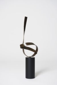 Joe Gitterman, "Poised 11 DA SS," patinated bronze, black painted aluminum base