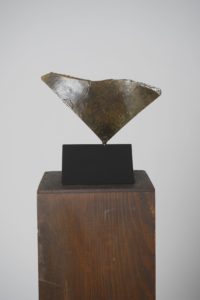 Joe Gitterman, "Leap 4 (small)," patinated bronze, black painted aluminum base