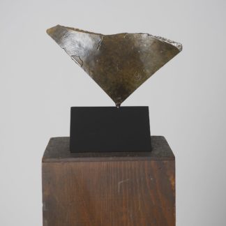 Joe Gitterman, "Leap 4 (small)," patinated bronze, black painted aluminum base
